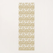 Gold & White Tribal Muster Yogamatte (Rückseite)