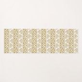 Gold & White Tribal Muster Yogamatte (Vorderseite (Horizontal))