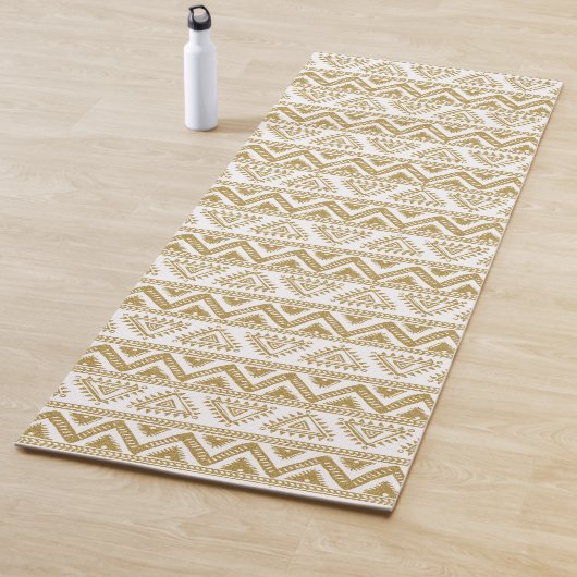 Gold & White Tribal Muster Yogamatte (Beispiel)