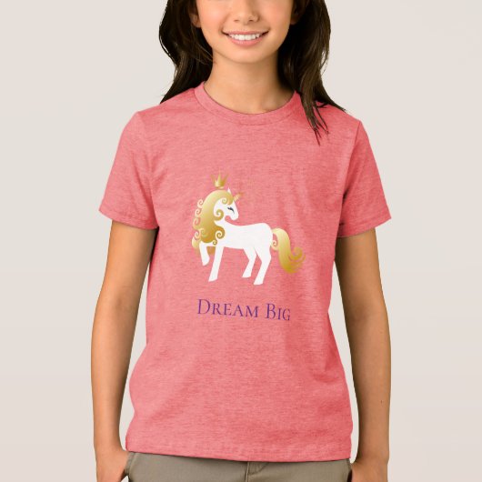 Gold White Unicorn Dream Tri-Blend Shirt (Vorderseite)