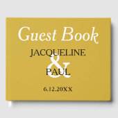 Gold White Wedding Monogram Gästebuch (Vorderseite)