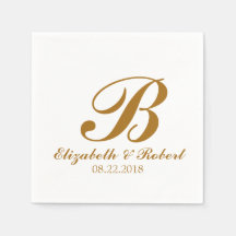 Gold White Wedding Monogram