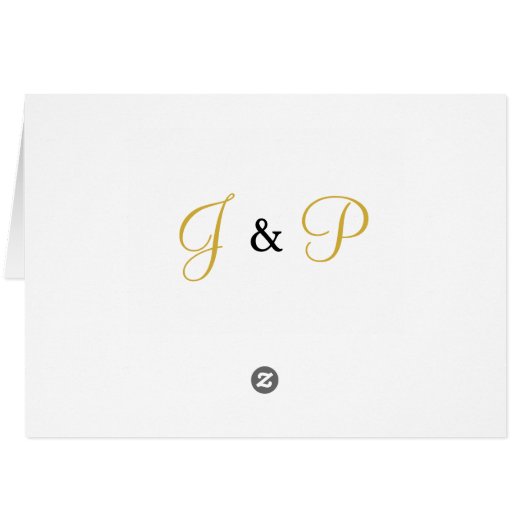 Gold White Wedding Vielen Dank Geometric (Rückseite Horizontal)