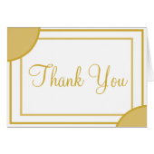 Gold White Wedding Vielen Dank Geometric (Vorderseite (Horizontal))