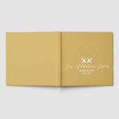 Gold & White Wedding, zwei Flugzeuge bilden ein He Gästebuch (Voll)