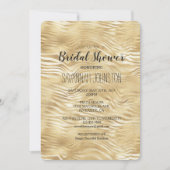 Gold White Zebra Print Brautparty Einladung (Vorderseite)