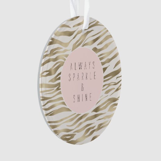 Gold White Zebra Print Ornament (Vorderseite)