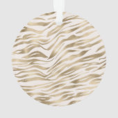 Gold White Zebra Print Ornament (Rückseite)