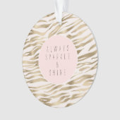 Gold White Zebra Print Ornament (Vorderseite)