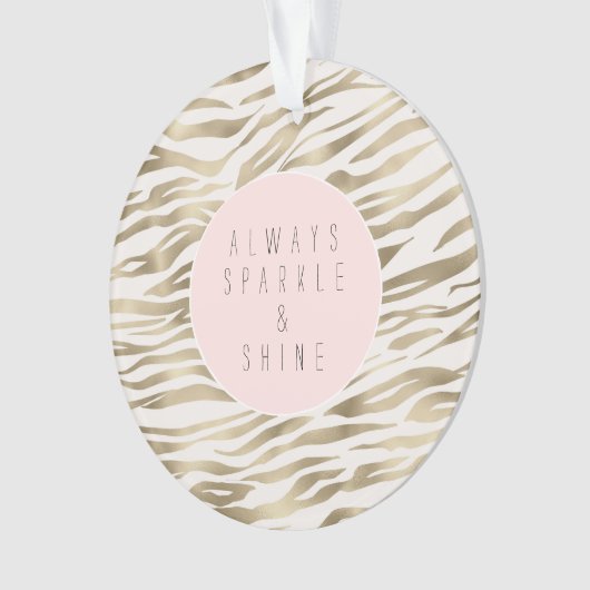 Gold White Zebra Print Ornament (Vorderseite)