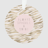 Gold White Zebra Print Ornament (Vorderseite)