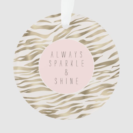 Gold White Zebra Print Ornament (Vorderseite)