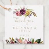 Gold Wild Feather Boho Tropical Floral Wedding Geschenkanhänger (Vorderseite)