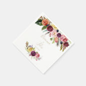 Gold Wild Feather Boho Tropical Floral Wedding Serviette (Ecke)