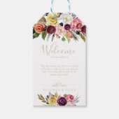 Gold Wild Feather Boho Tropical Wedding Willkommen Geschenkanhänger (Vorderseite)