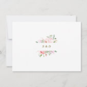 Gold Wild Pink Flowers Wedding Calligraphy Save The Date (Rückseite)