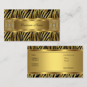 Gold Wild Zebra Black Jewel Look Image Visitenkarte (Vorne/Hinten)