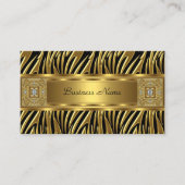 Gold Wild Zebra Black Jewel Look Image Visitenkarte (Vorderseite)