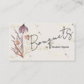 Gold Wildblume Boho Visitenkarte (Vorderseite)