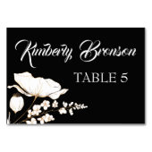 Gold Wildblume Individuelle Gästekarte Tischnummer (Rückseite)