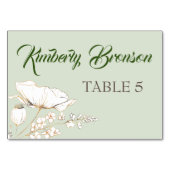 Gold Wildblume Individuelle Gästekarte Tischnummer (Rückseite)