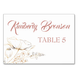 Gold Wildblume Individuelle Gästekarte Tischnummer