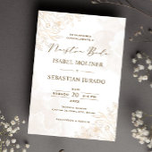 Gold Wildblume Nuestra Boda Spanish Wedding Einladung