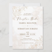 Gold Wildblume Nuestra Boda Spanish Wedding Einladung (Vorderseite)
