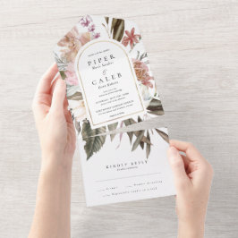 Gold Wildblume Wedding Arch All In One Einladung