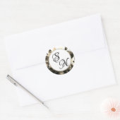 Gold Wildblumen Bouquet Monogram Initials Sticker (Umschlag)