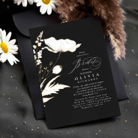 Gold Wildblumen Schwarzes Elegantes Brautparty