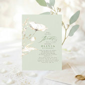 Gold Wildblumen zeigen Green Chic Brautparty Einladung