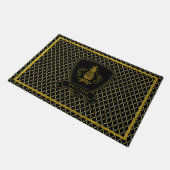 Gold Willkommene Ananas Quatrefolie Doormat Fußmatte (Schrägansicht)