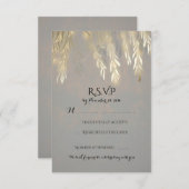 Gold Willow Tree Zweige Hochzeiten von RSVP-Karten RSVP Karte (Vorne/Hinten)