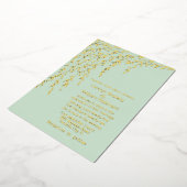 Gold Willows Mint Green Wedding Foil Einladung (Gedreht)