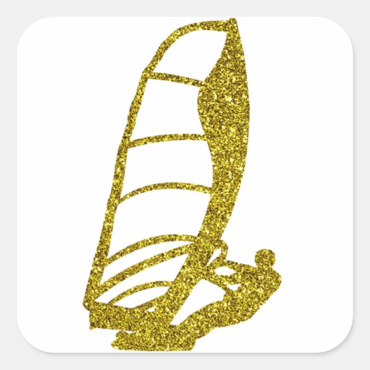 Gold Windsurfen Aufkleber (Vorderseite)
