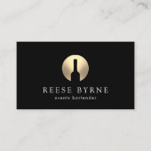 Gold Wine Bottle Events Barkeeper Logo Visitenkarte (Vorderseite)