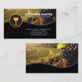 Gold Wine Glass Logo | Trauben Visitenkarte (Vorne/Hinten)