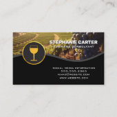 Gold Wine Glass Logo | Trauben Visitenkarte (Vorderseite)
