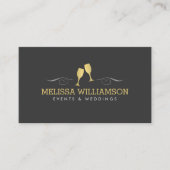 Gold Wine Glasser Event Planner Business Card Visitenkarte (Vorderseite)