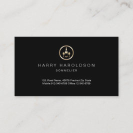 Gold Wine Icon Sommelier Business Card Visitenkarte