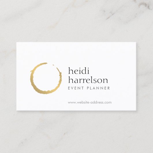 Gold Wine Party Planner Business Card Visitenkarte (Vorderseite)
