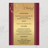 Gold Wine Stains Confetti Wedding Menü Menükarte (Rückseite)