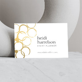 Gold Wine Stains Party Planer Business Card Visitenkarte