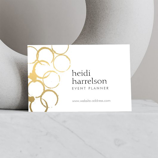 Gold Wine Stains Party Planer Business Card Visitenkarte