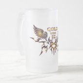 Gold Wing-2 Bierglas Mattglas Bierglas (Vorderseite Links)
