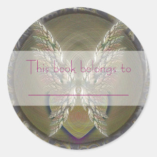 Gold Winged Heart Runder Aufkleber