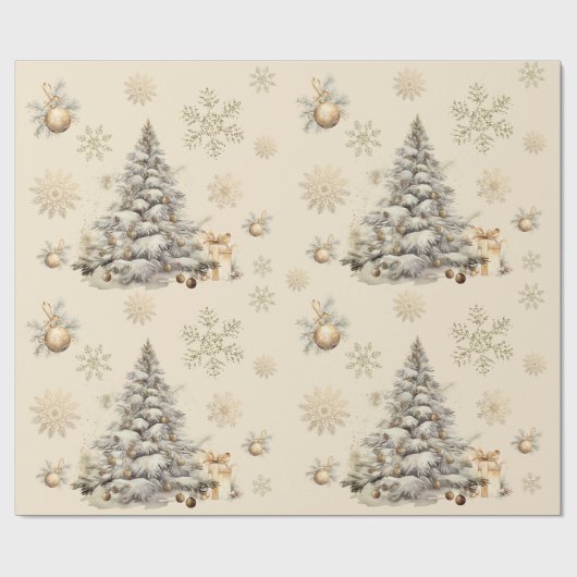 Gold Winter Geschenkpapier (Flach)