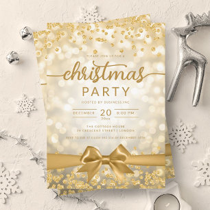 Gold Winter Glam Company Xmas Ribbon Einladung