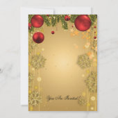 Gold Winter Glam Weihnachtsfeier Einladung (Rückseite)